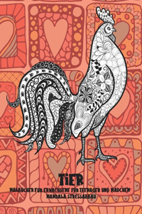 Malbücher für Erwachsene für Teenager und Mädchen - Mandala Stressabbau - Tier