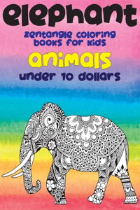 Zentangle Coloring Books for Kids - Animals - Under 10 Dollars - Elephant