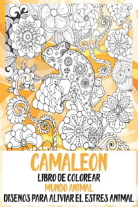 Libro de colorear - Diseños para aliviar el estrés Animal - Mundo animal - Camaleón