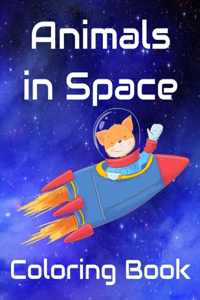 Animals in Space Coloring Book