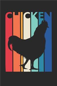 Vintage Chicken Notebook - Gift for Animal Lover - Colorful Chicken Diary - Retro Chicken Journal