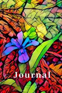 Purple Wildflower Iris Flower Lover's Cute Woman's Blank Lined Journal for daily thoughts Notebook
