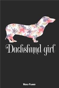 Dachshund Girl Weekly Planner