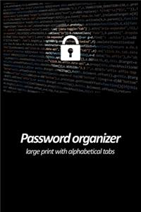 Password organizer large print with alphabetical tabs