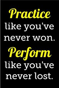 Practice like you've never won perform like you've never lost