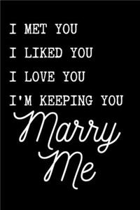 I Met You I Liked You I Love You I'm Keeping You Marry Me - Positive Journal