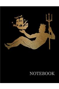 Ancient Greek God Poseidon Notebook- Ancient Greek God Poseidon Notebook Grid Sturdy Hig