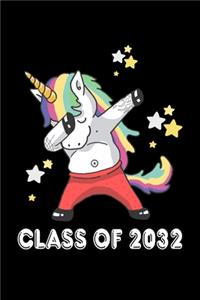 Class of 2032 Dabbing Unicorn Notebook