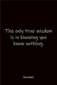 The only true wisdom is in knowing you know nothing. Socrates