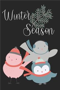 Winter Season: Cute Winter Birds Notebook for everyone - Christmas time, joy, holly holiday