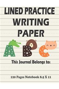Lined Practice Writing Paper