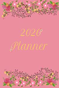 2020 Pink and Green Floral Planner With Pearls