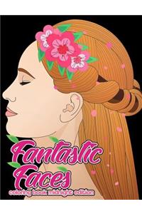 Fantastic Faces Coloring Book Midnight Edition