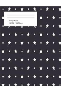 Halloween Starry Night Composition College Ruled Book (7.44 x 9.69) 200 pages V8