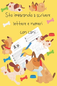 Sto imparando a scrivere lettere e numeri con cani