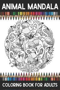 Animal mandala coloring book adults
