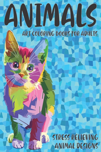 Art Coloring Books for Adults - Animals - Stress Relieving Animal Designs