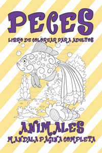 Libro de colorear para adultos - Mandala Página completa - Animales - Peces