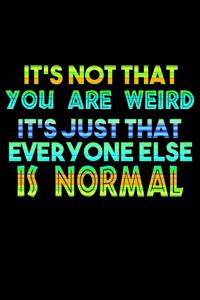 It's Not That You Are Weird It's Just That Everyone Else Is Normal