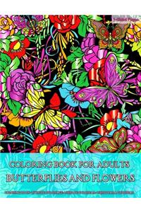 Coloring Book for Adults - Butterflies and Flowers