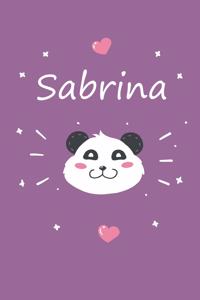 Sabrina: Ein Personalisiertes Panda Tage-/Notizbuch Mit Dem Namen Sabrina Und Ganzen 100 Linierten Seiten Im Tollen 6x9 Zoll Format(ca. Din A5). Optimal ALS 