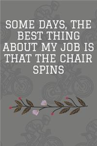 Some days, the best thing about my job is that the chair spins