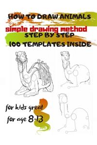HOW TO DRAW ANIMALS simple drawing method STEP BY STEP 100 TEMPLATES INSIDE