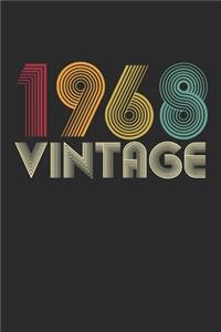 Vintage notebook paper 1968 Birthday 52th Gift