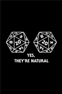 Yes They're Natural D20 Dice Funny Boob D 20 Gamer