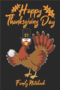 Happy Thanksgiving Day Family Notebook
