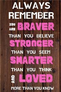 You Are Braver Than You Believe Stronger Than You Seem Smarter Than You Think And Loved More Than You Know Happy 49th Birthday