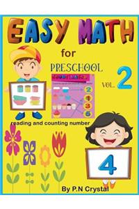 Easy Math for Preschool Reading Counting Numbers Vol. 2