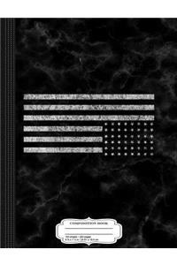Upside-Down Us Flag Composition Notebook