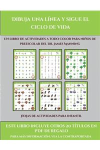 Hojas de actividades para infantil (Dibuja una línea y sigue el ciclo de vida)