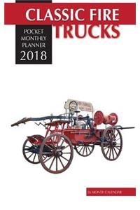 Classic Fire Trucks Pocket Monthly Planner 2018