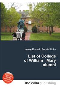 List of College of William Mary Alumni