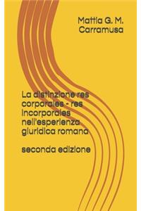 La distinzione res corporales - res incorporales nell'esperienza giuridica romana