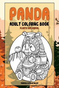 Adult Coloring Book Plants and Animal - Mandala Stress Relief - Panda