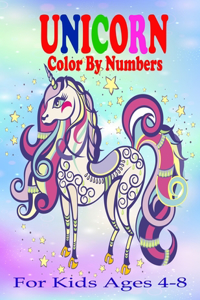 Unicorn Color By Numbers For Kids Ages 4-8