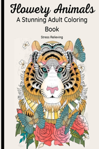 Flowery Animals - A Stunning Adult Coloring Book