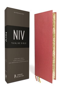 Niv, Thinline Bible, Premium Goatskin Leather, Coral, Premier Collection, Black Letter, Gauffered Edges, Comfort Print