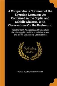 Compendious Grammar of the Egyptian Language As Contained in the Coptic and Sahidic Dialects, With Observations On the Bashmuric