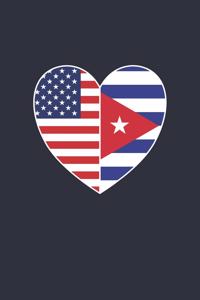 American Cuban Flag Notebook - USA Cuba Journal - Cuba Fourth of July Gift
