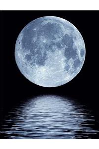 Blue Moon On The Water At Night Journal Notebook