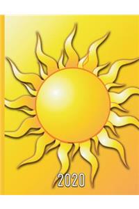 Sun with Bright Yellow and Orange Flames