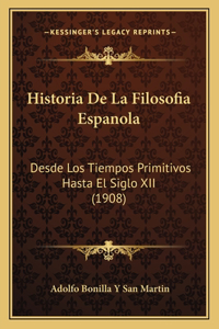 Historia De La Filosofia Espanola