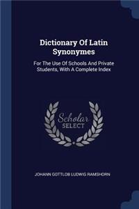 Dictionary Of Latin Synonymes