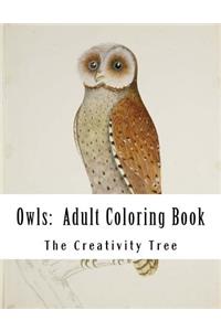 Owls: Adult Coloring Book