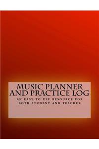 Music Planner and Practice Log - Red