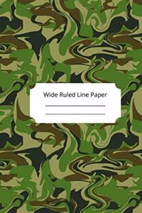 Camouflage Art Theme Wide Ruled Line Paper